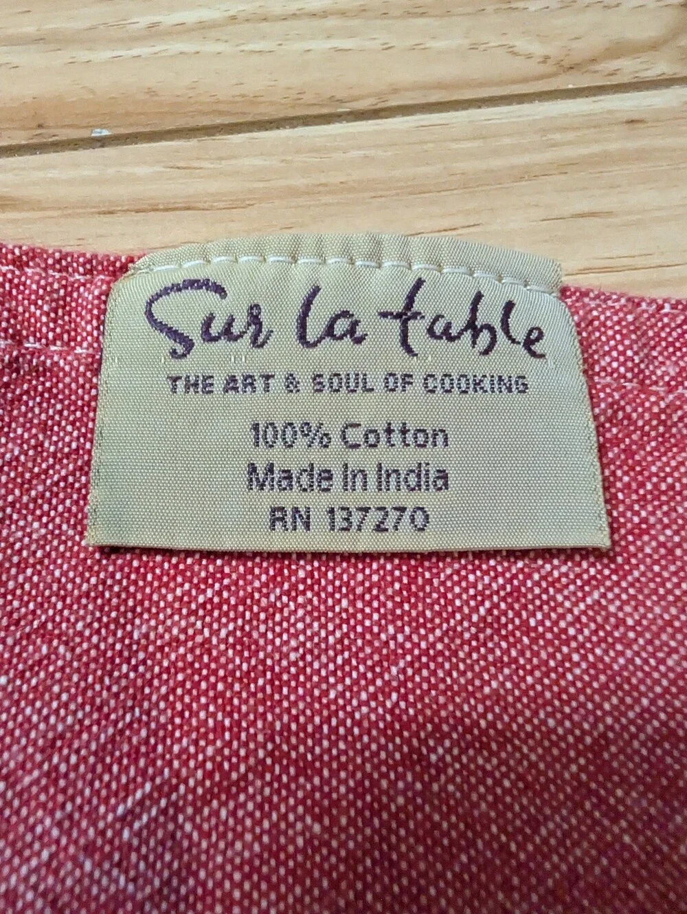 Sur La Table Reversible Placemats Red Gingham Set 4